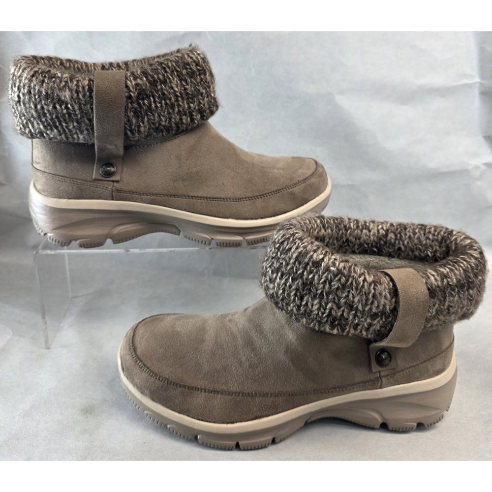 Skechers (Sz 7) Easy Going Heighten Taupe Ankle Boots Women 49539
